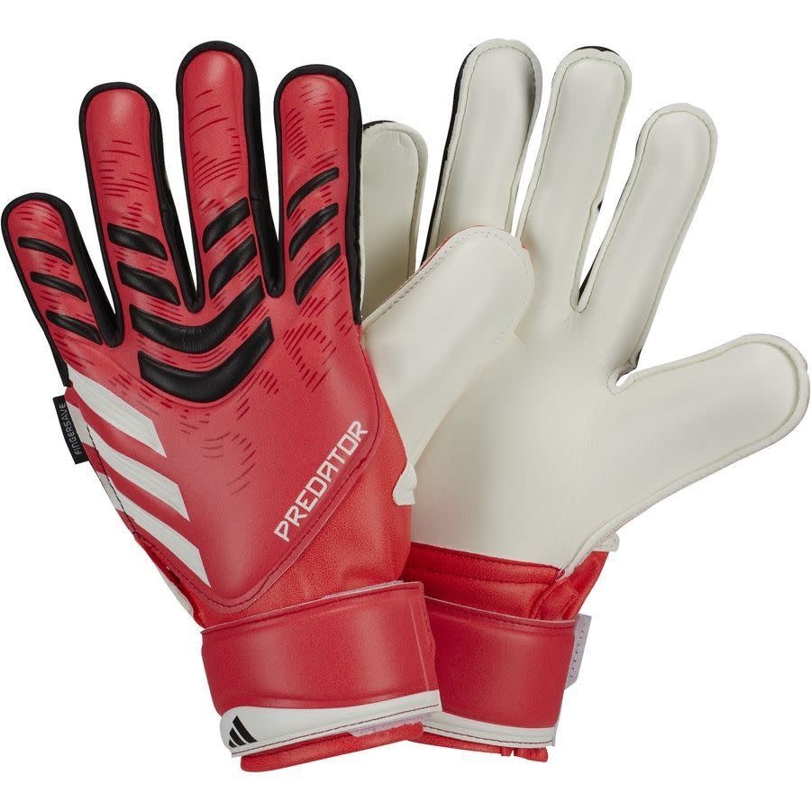 adidas Predator Match Fingersave Goalkeeper Gloves - Pure Ruby/Lucid Red/Black