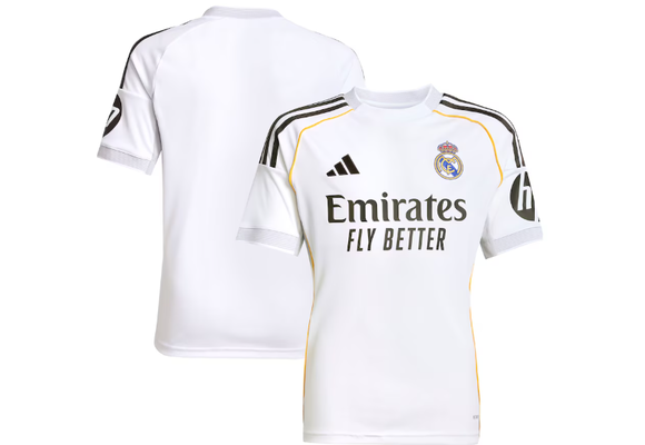 adidas Youth Real Madrid 2025 - 26 Home Jersey - White