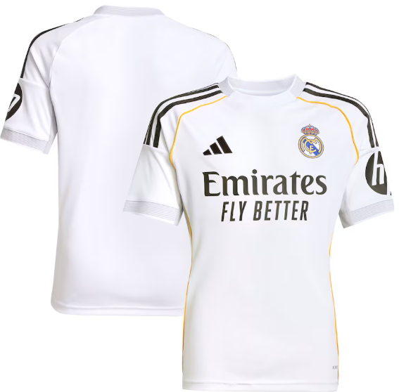 adidas Youth Real Madrid 2025 - 26 Home Jersey - White