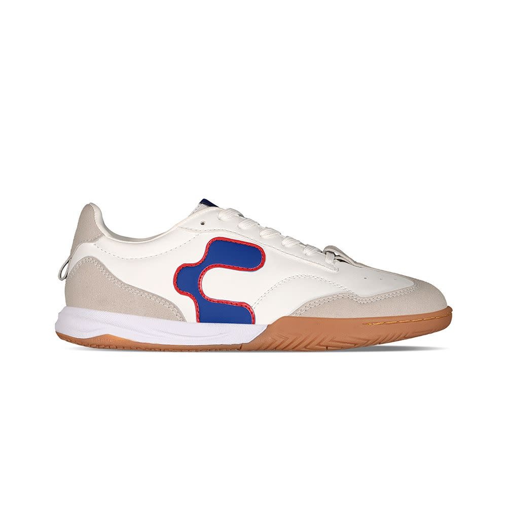 Charly Youth Campista PU Indoor Soccer Shoes - White/Blue/Red