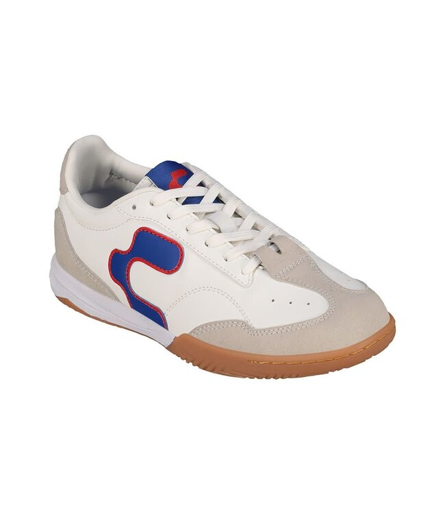 Charly Charly Youth Campista PU Indoor Soccer Shoes - White/Blue/Red