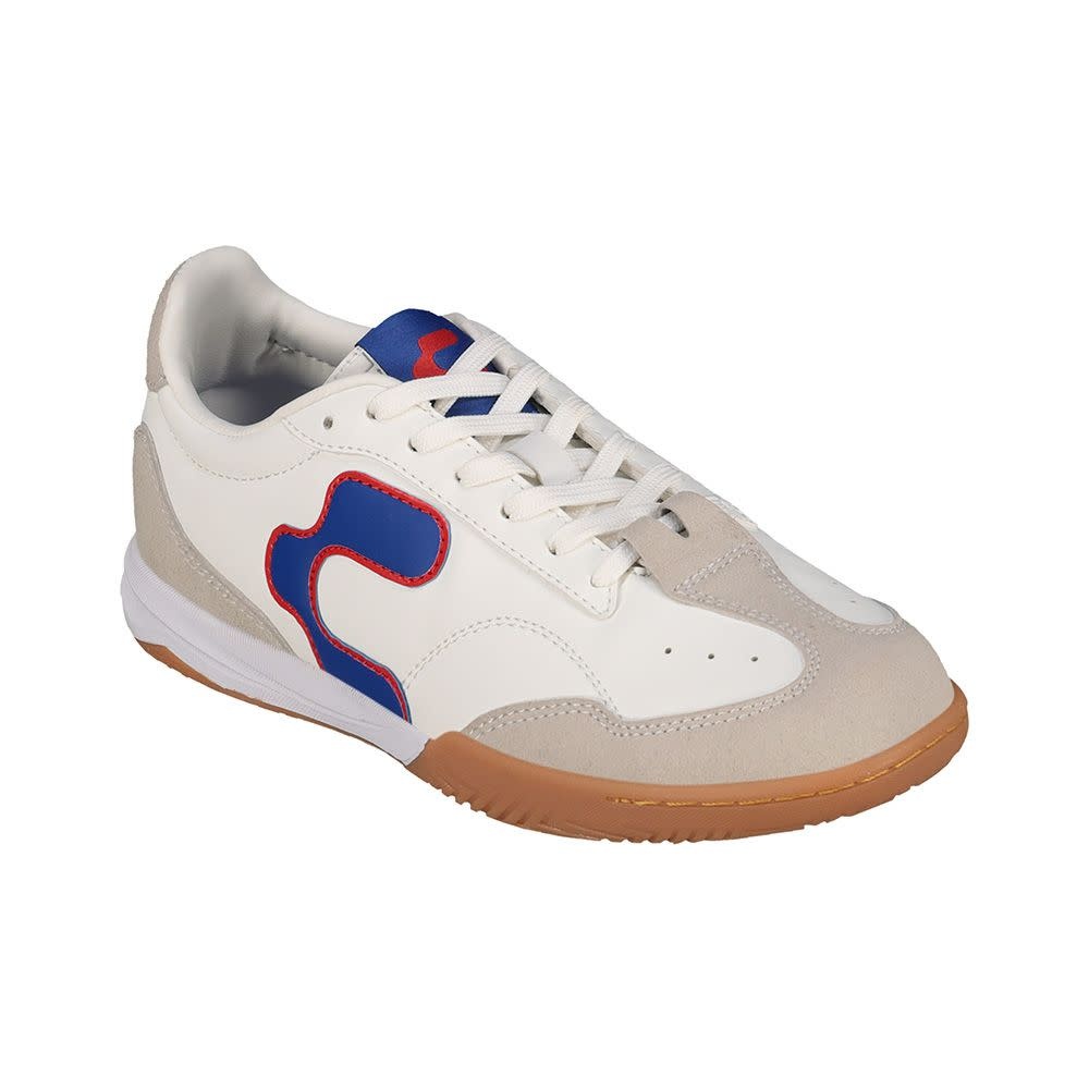 Charly Youth Campista PU Indoor Soccer Shoes - White/Blue/Red
