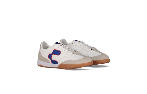 Charly Youth Campista PU Indoor Soccer Shoes - White/Blue/Red