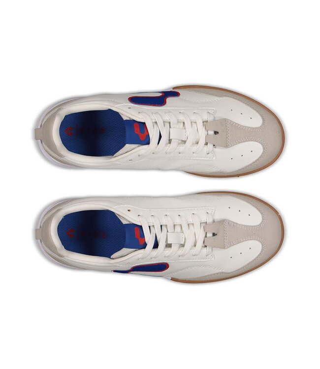 Charly Charly Youth Campista PU Indoor Soccer Shoes - White/Blue/Red