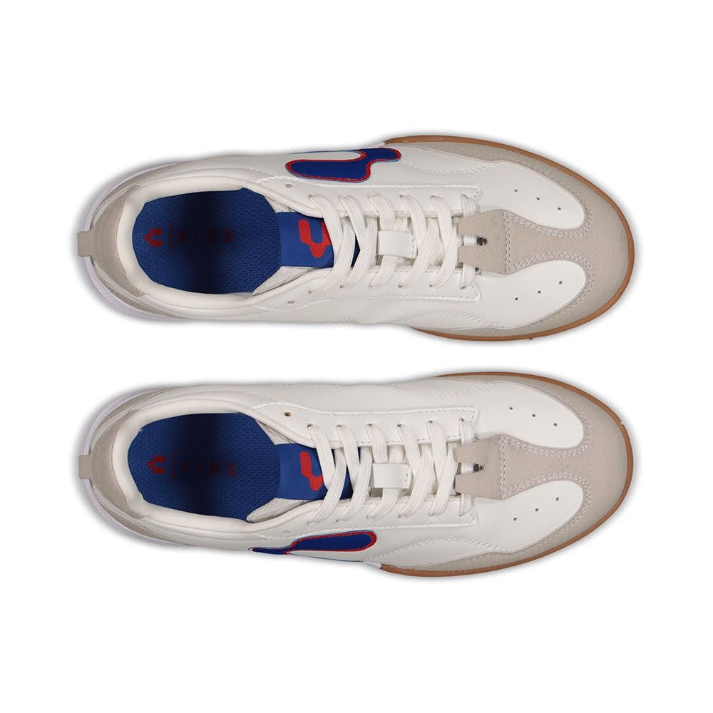 Charly Youth Campista PU Indoor Soccer Shoes - White/Blue/Red