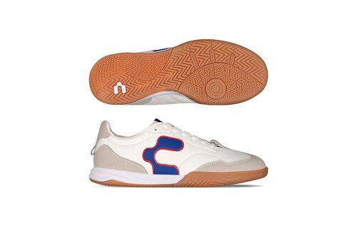 Charly Youth Campista PU Indoor Soccer Shoes - White/Blue/Red