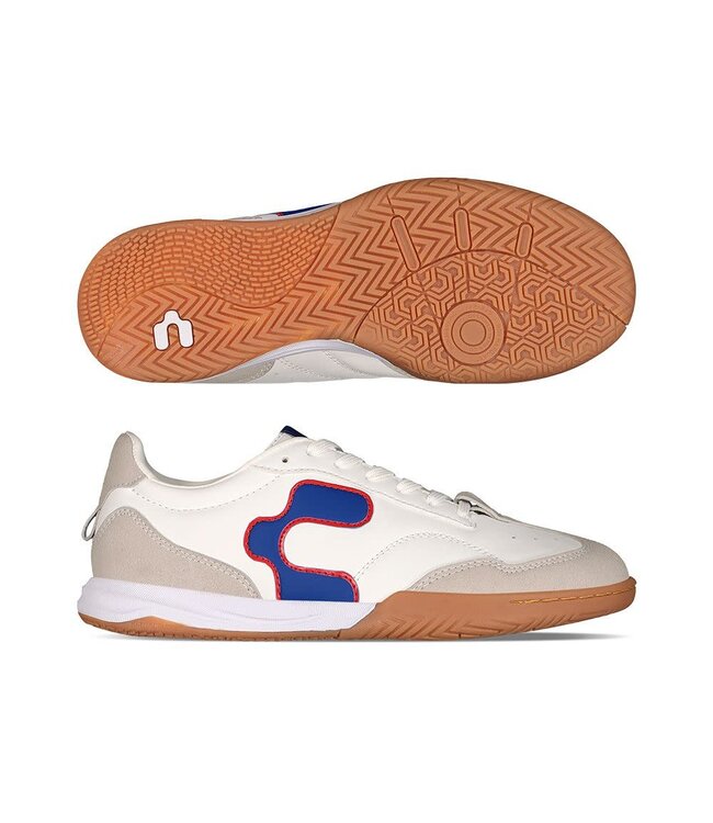 Charly Charly Youth Campista PU Indoor Soccer Shoes - White/Blue/Red