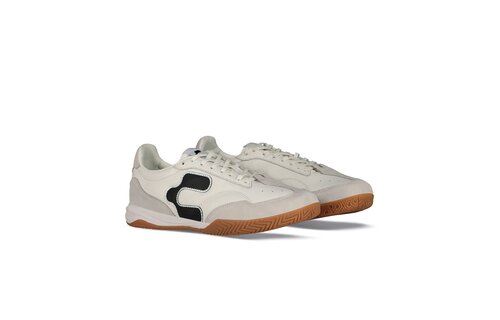 Charly Campista PU Indoor Soccer Shoes - White/Black