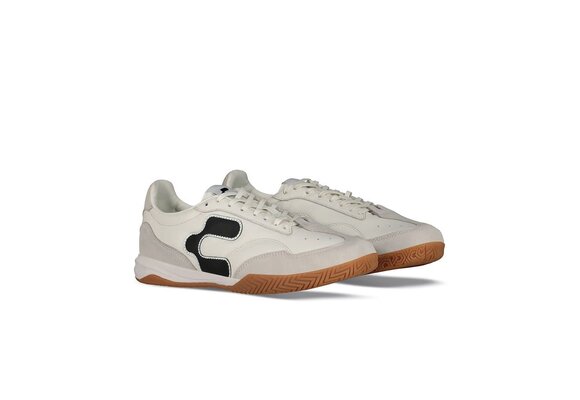 Charly Campista PU Indoor Soccer Shoes - White/Black