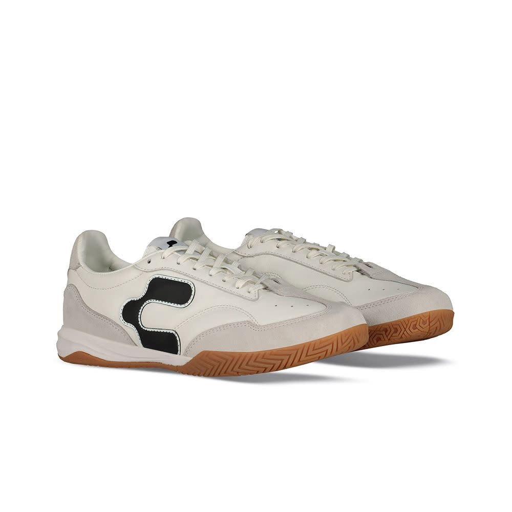 Charly Campista PU Indoor Soccer Shoes - White/Black