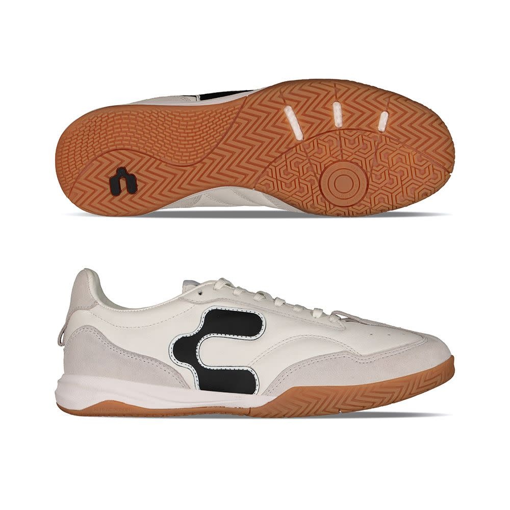Charly Campista PU Indoor Soccer Shoes - White/Black