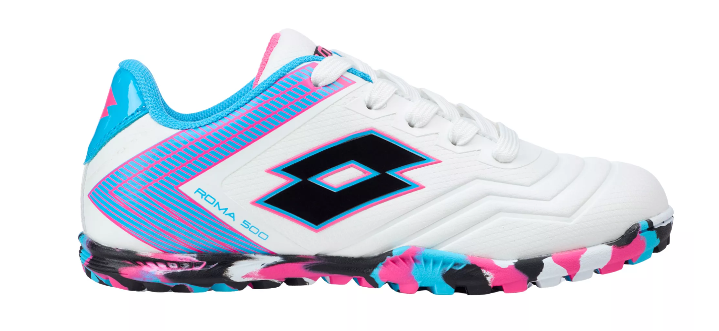 Lotto Jr Roma 500 Turf - White/Blue/Pink