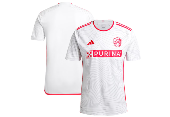 adidas Saint Louis City SC 2024 -25 Away Jersey - White/Coral Red