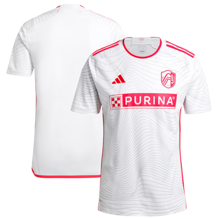 adidas Saint Louis City SC 2024 -25 Away Jersey - White/Coral Red