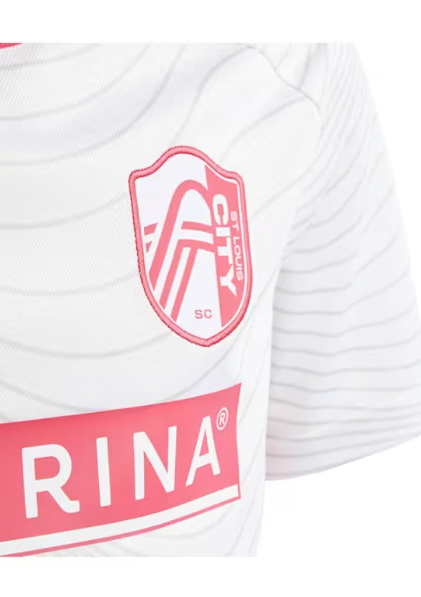 adidas Saint Louis City SC 2024 -25 Away Jersey - White/Coral Red