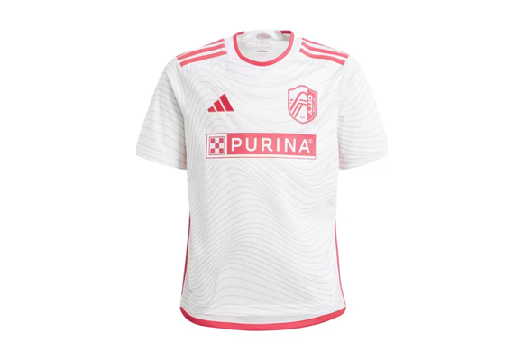 adidas Youth Saint Louis City SC 2024 -25 Away Jersey - White/Coral Red