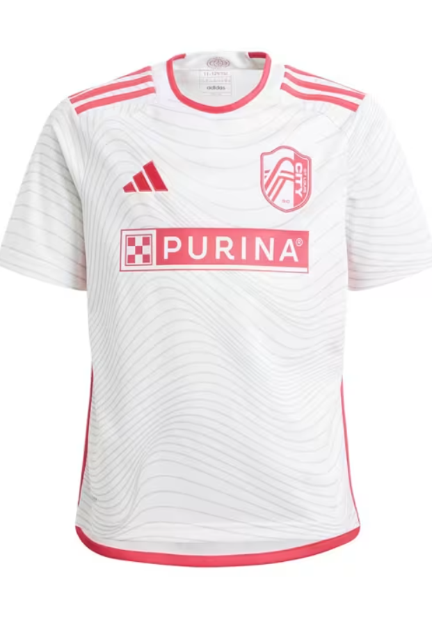 adidas Youth Saint Louis City SC 2024 -25 Away Jersey - White/Coral Red