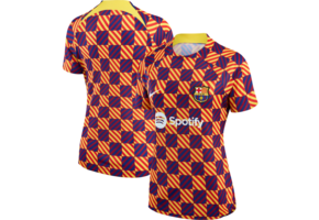 Nike Barcelona 2024 - 25 Womens Prematch Raglan Training Jersey - Yellow/Gold/Red
