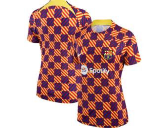 Nike Barcelona 2024 - 25 Womens Prematch Raglan Training Jersey - Yellow/Gold/Red