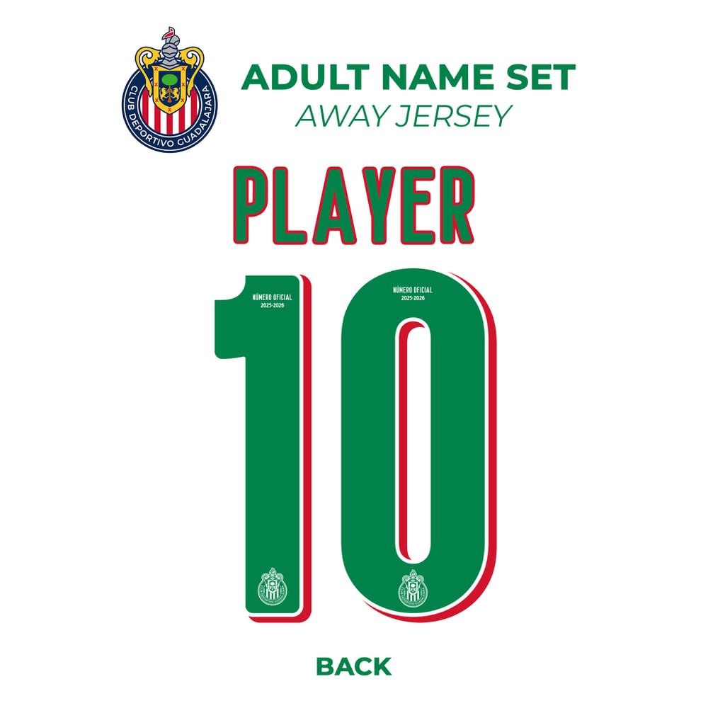 Liga MX 2025 - 26 Official Nameset ( Name and Number Set)