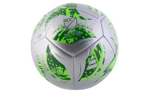 adidas 2025 MLS Club Soccer Ball - Silver Metallic/Green