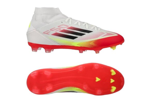 adidas Womens F50 League Mid FG / MG - Cloud White/Solar Yellow/Core Black