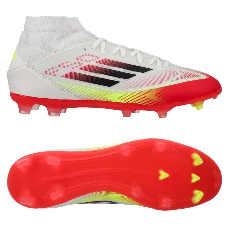 adidas Womens F50 League Mid FG / MG - Cloud White/Solar Yellow/Core Black