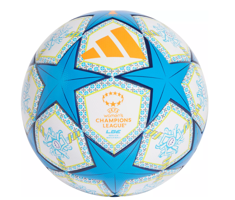 adidas Womens UCL Champions League 2024 - 25 FIFA Quality Ball - White/Blue/Orange
