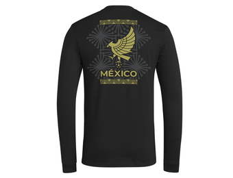 adidas Mexico 2025 De Oro Long Sleeve Fan Shirt - Black/Gold