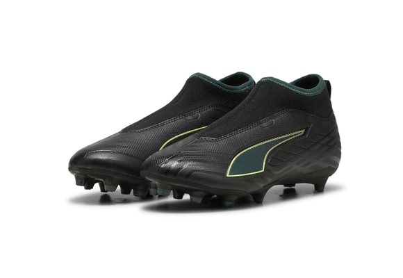 Puma Jr Ultra 6 Match + FG/AG - Black/Fizzy Light/Green Terrain