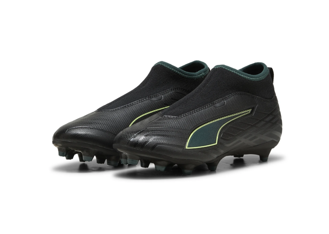 Puma Jr Ultra 6 Match + FG/AG - Black/Fizzy Light/Green Terrain