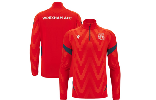 Macron Wrexham AFC  2025 - 26 Authentic 1/4 Zip Training Top - Red