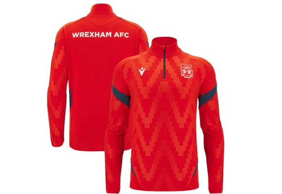 Macron Wrexham AFC  2025 - 26 Authentic 1/4 Zip Training Top - Red