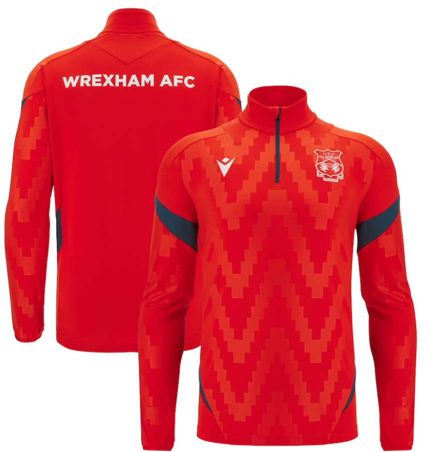 Macron Wrexham AFC  2025 - 26 Authentic 1/4 Zip Training Top - Red