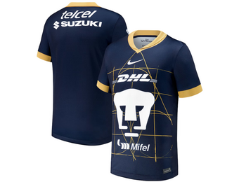 Nike Youth Pumas UNAM 2024 -25 Away Jersey - Obsidian/Truly Gold/White