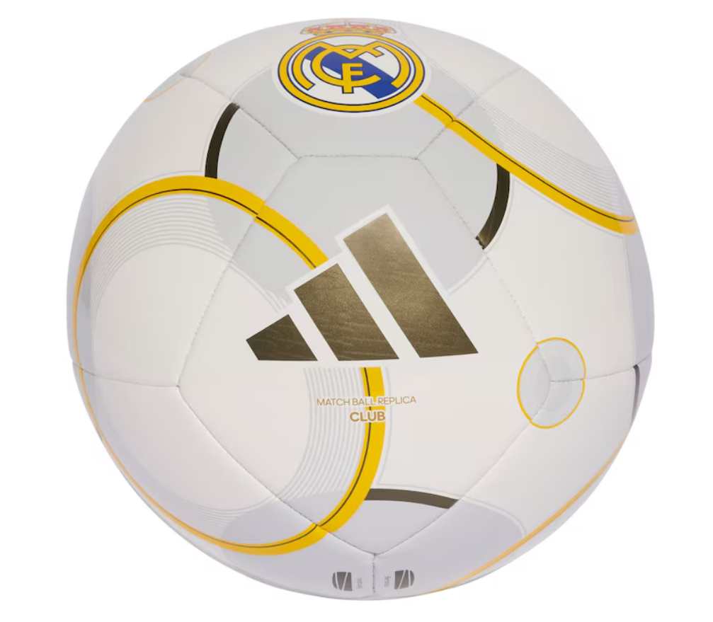 adidas Real Madrid 2025 - 2026 Home Club Soccer Ball - White/Gold