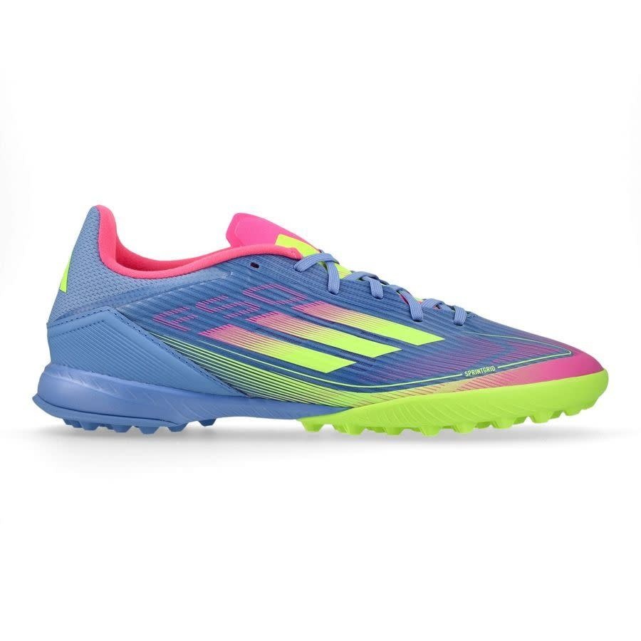 adidas F50 League TF Turf Soccer Shoes Celestial Pack - Blue Fusion/Lucid Lemon/Lucid Pink