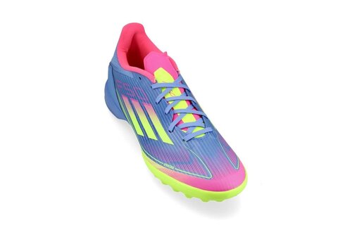 adidas F50 League TF Turf Soccer Shoes Celestial Pack - Blue Fusion/Lucid Lemon/Lucid Pink