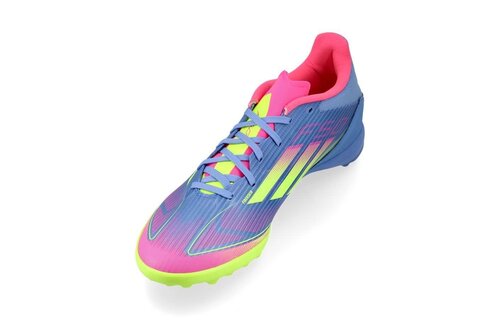 adidas F50 League TF Turf Soccer Shoes Celestial Pack - Blue Fusion/Lucid Lemon/Lucid Pink