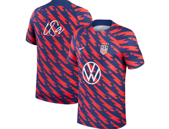 Nike Mens USA United States Womens WC World Cup 2023 Academy Pro Prematch Training Jersey - Speed Red/Navy