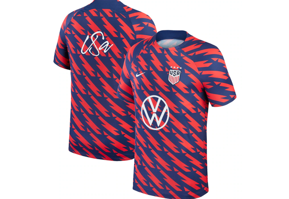 Nike Mens USA United States Womens WC World Cup 2023 Academy Pro Prematch Training  Jersey - Speed Red/Navy