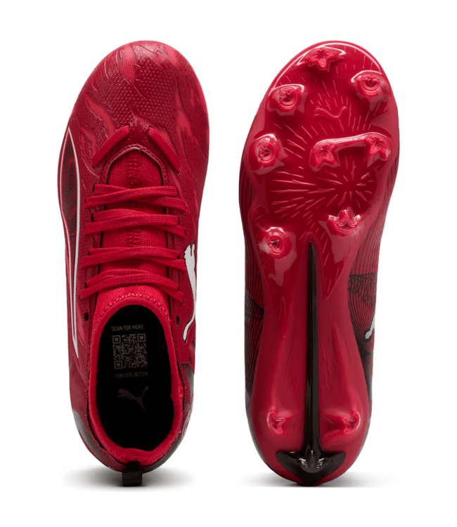Puma Puma Jr Ultra 5 Match CP Pulisic FG/AG - Fast Red/Black/Fire Orchid