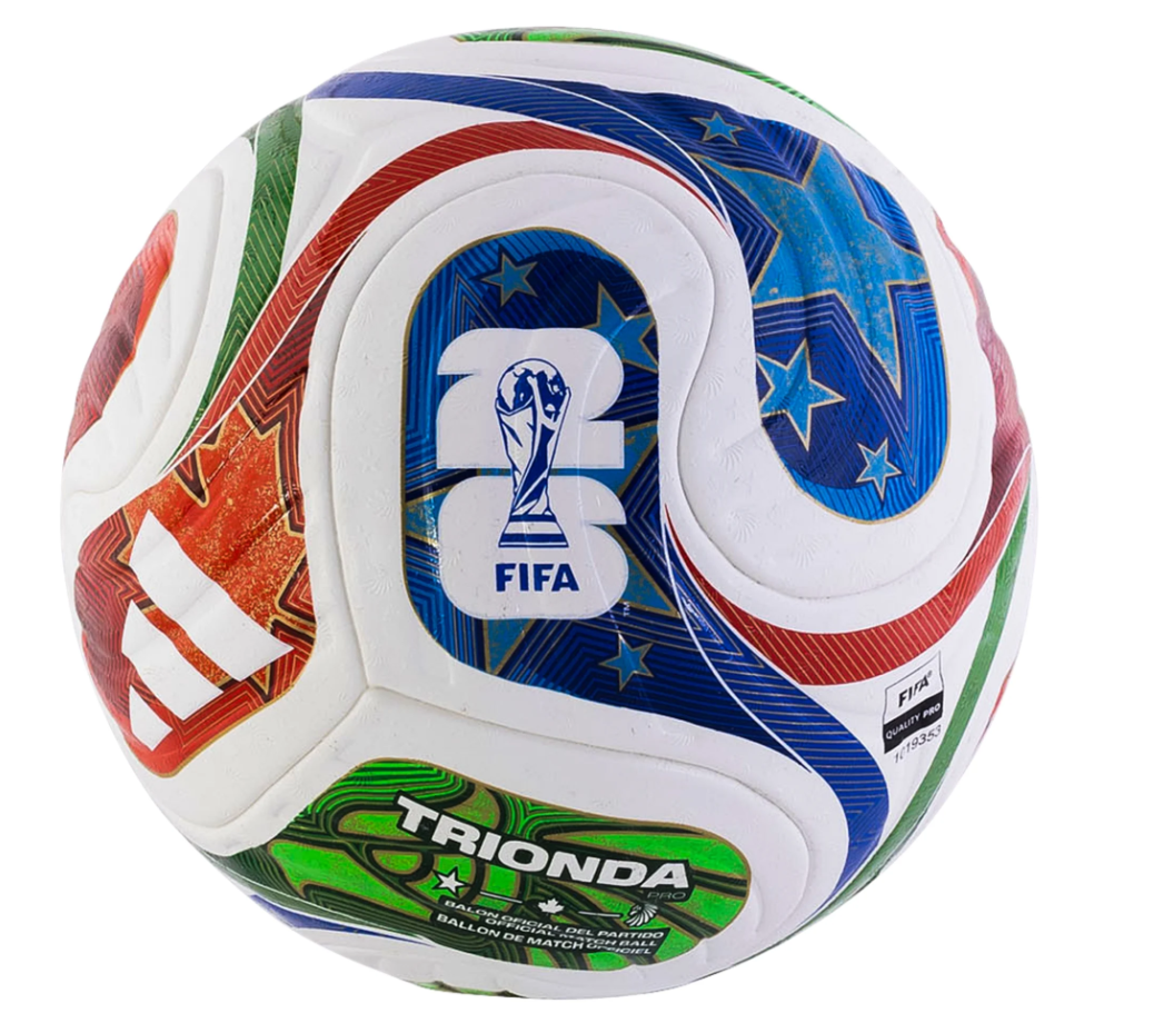 adidas FIFA World Cup 2026 Trionda FIFA Quality Pro Match Soccer Ball - White/Solar Blue/Red/Flash Lime