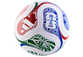 adidas FIFA World Cup 2026 Trionda Club Soccer Ball - White/Vivid Red/Glow Blue/Green