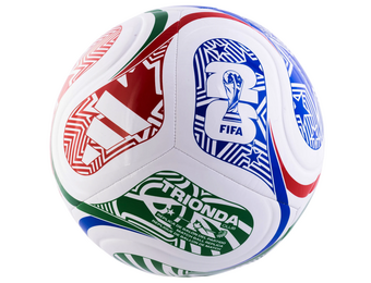 adidas FIFA World Cup 2026 Trionda Club Soccer Ball - White/Vivid Red/Glow Blue/Green