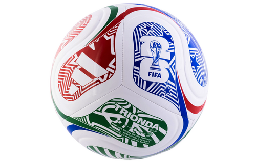 adidas FIFA World Cup 2026 Trionda Club Soccer Ball - White/Vivid Red/Glow Blue/Green