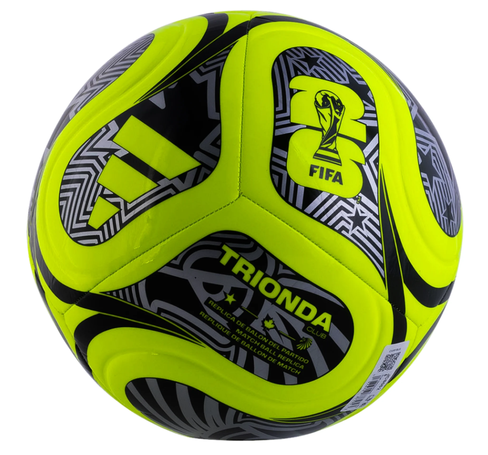 adidas FIFA World Cup 2026 Trionda Club Soccer Ball - Lucid Lemon/Black/Silver Metallic