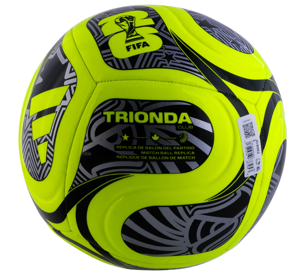adidas FIFA World Cup 2026 Trionda Club Soccer Ball - Lucid Lemon/Black/Silver Metallic