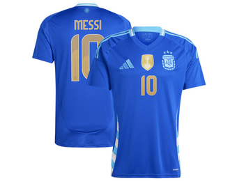 adidas Argentina Copa America 2024 Messi Away Soccer Jersey- Lucid Blue/Blue Burst
