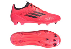 adidas Jr F50 League FG / MG Soccer Shoes - Turbo/Aurora/Platinum Metallic